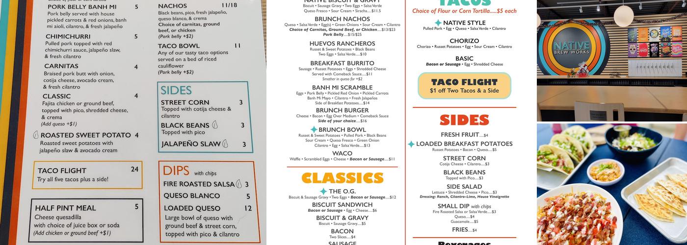 Native Brew Works Menu