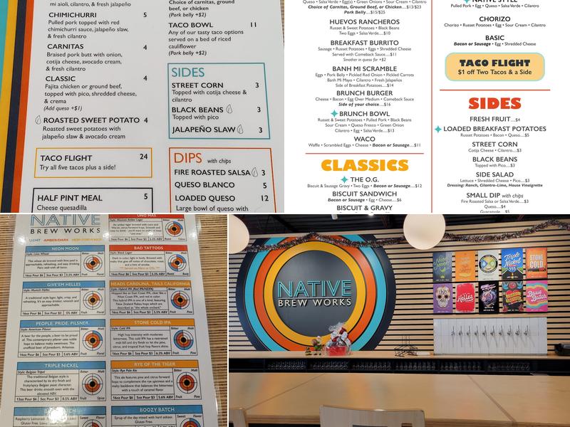 Native Brew Works Menu