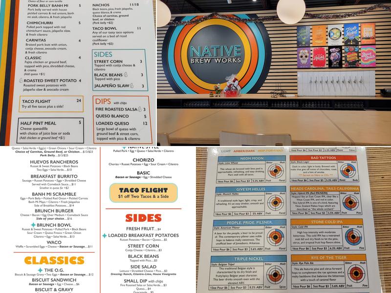 Native Brew Works Menu