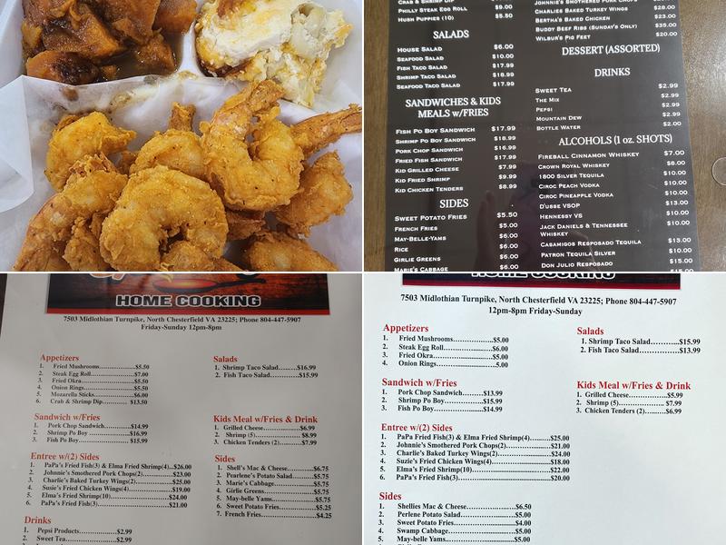 Gummy’s Home Cooking Menu