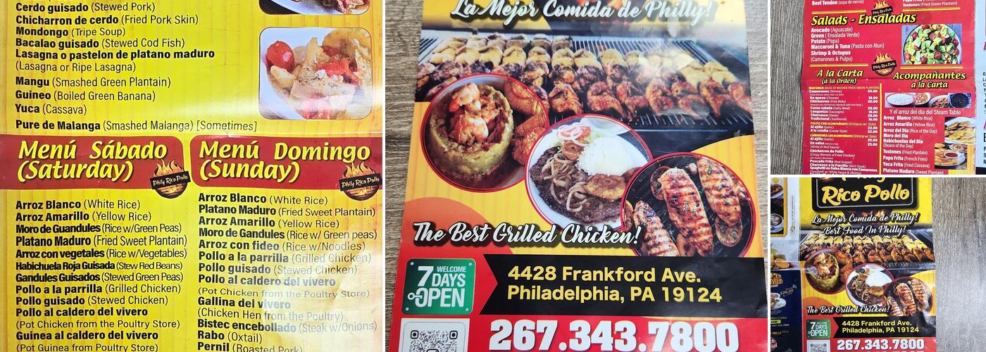 Philly Rico Pollo Menu