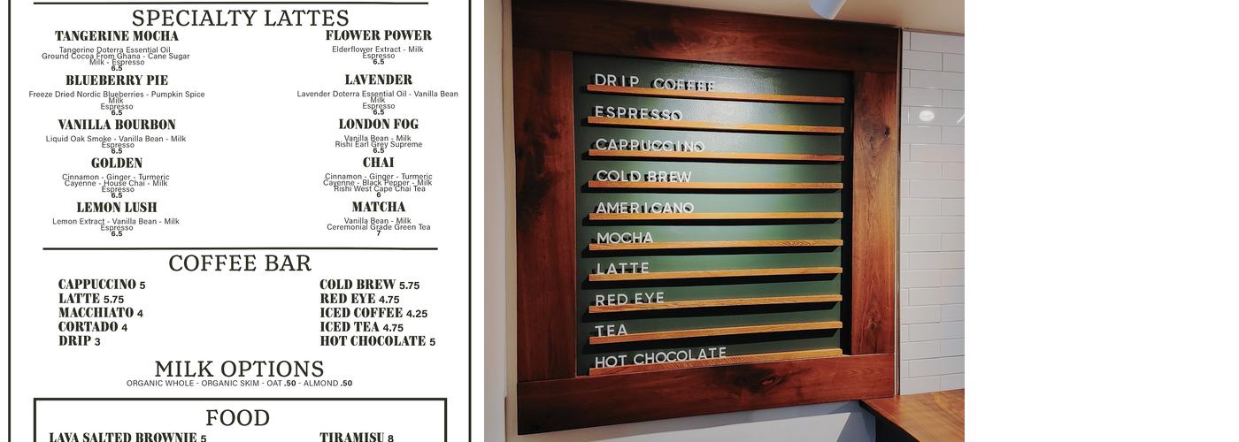 Amsterdam Coffee Bar Menu