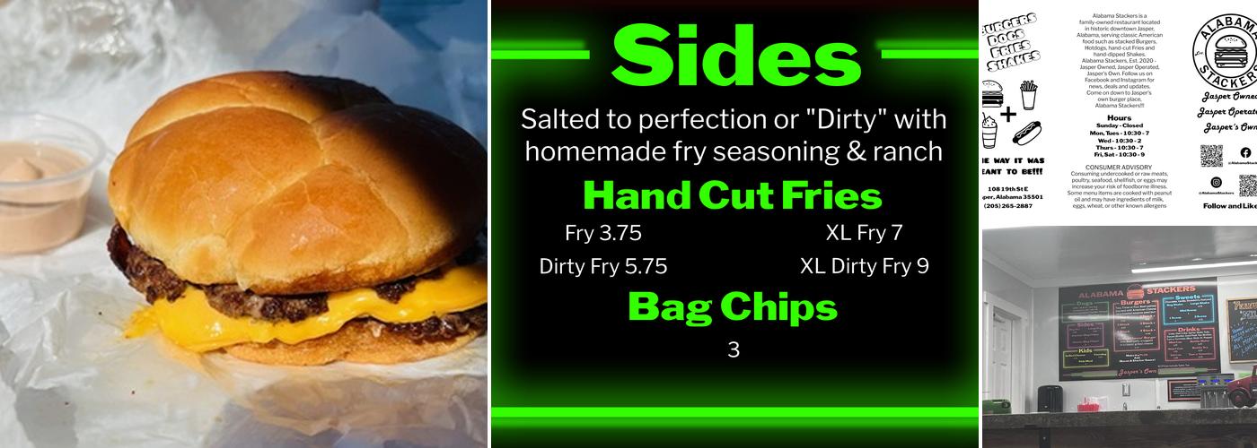 Alabama Stackers Menu