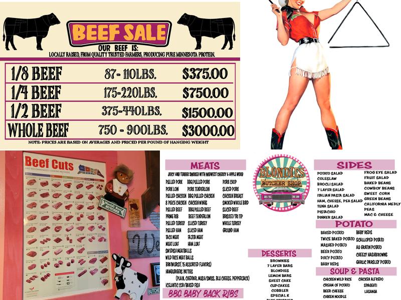 Blondies Butcher Shop Menu