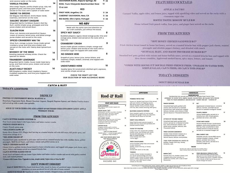 Rod & Rail Menu