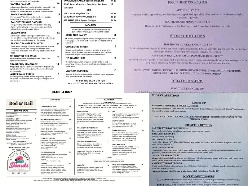 Rod & Rail Menu