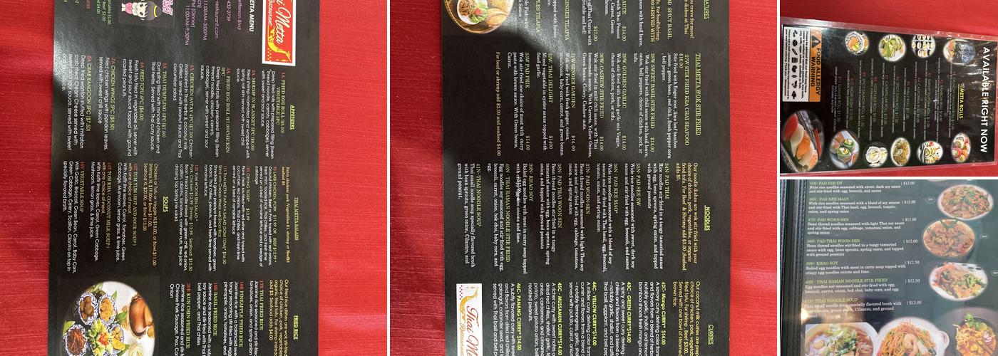 Thai Metta Restaurant Menu