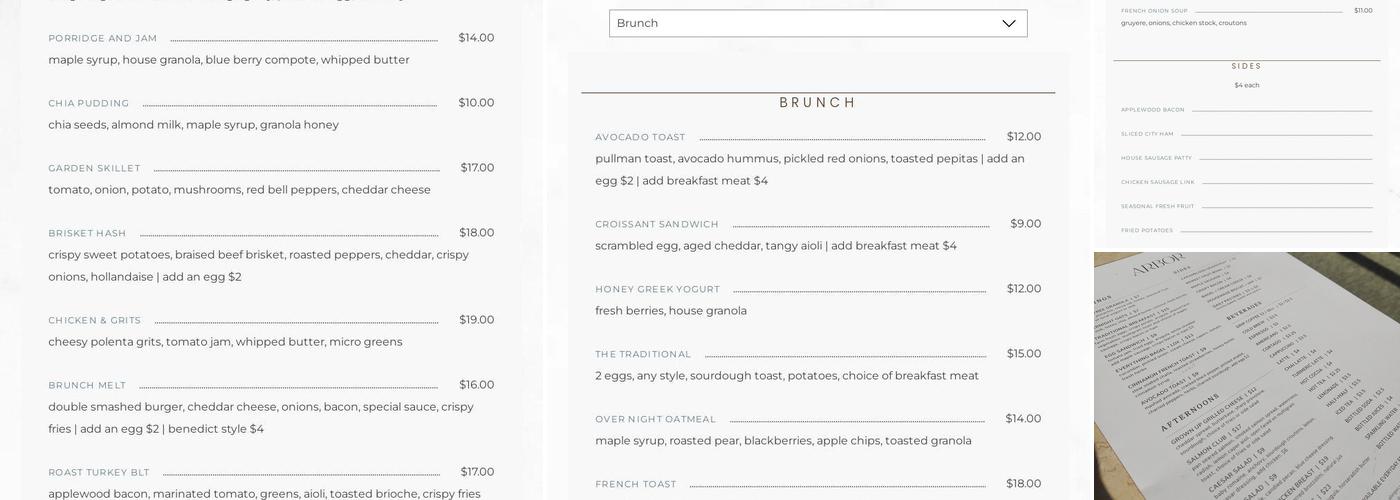 Arbor Menu