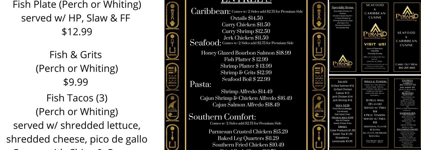 Pyramid Restaurant and Lounge Menu