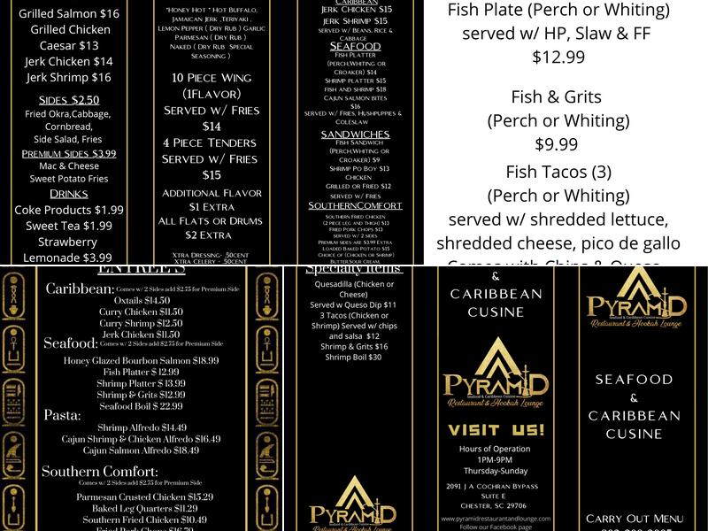 Pyramid Restaurant and Lounge Menu