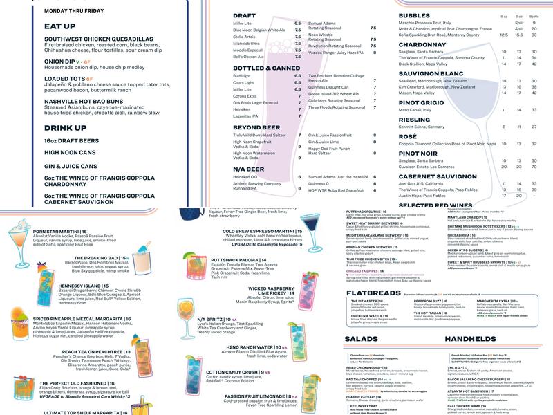 Puttshack - Oakbrook Menu
