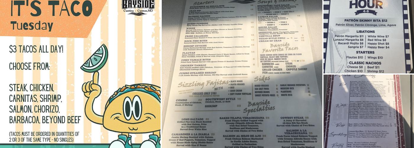 Bayside Cantina Menu