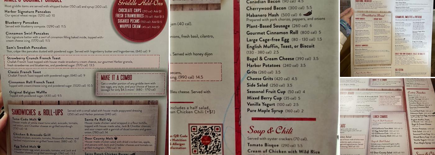 Egg Harbor Cafe Menu