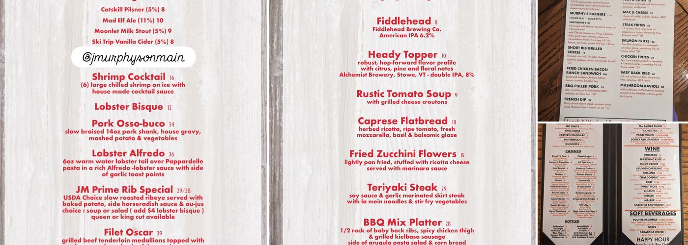 J. Murphy's On Main Menu