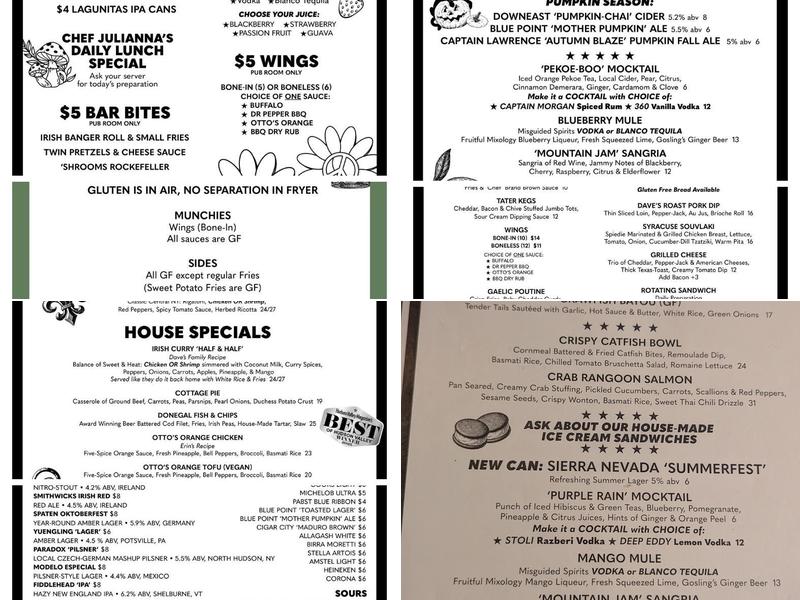 Erin O'Neill's Pub & Grill Menu
