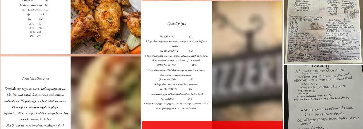 Fedele Amicos pizzeria Menu