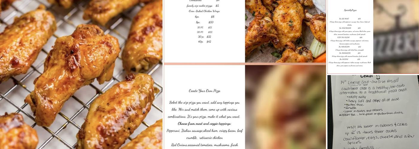 Fedele Amicos pizzeria Menu