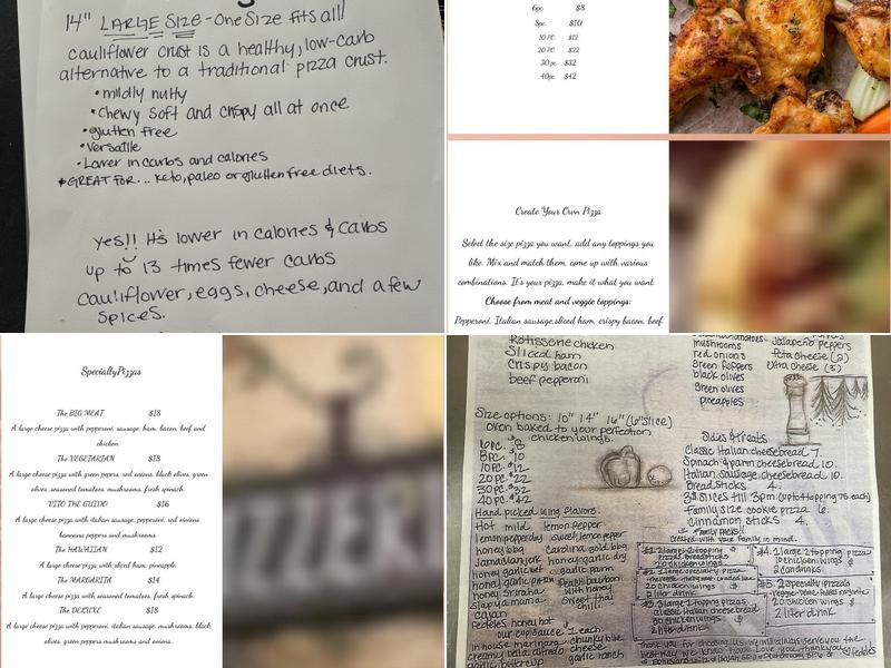 Fedele Amicos pizzeria Menu