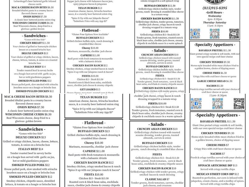 Downtown Pub & Grill Menu