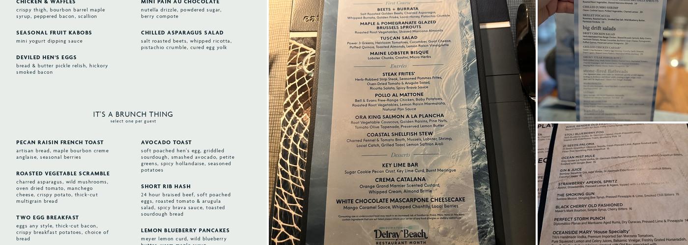 Drift Kitchen & Bar - Opal Grand Resort & Spa Menu