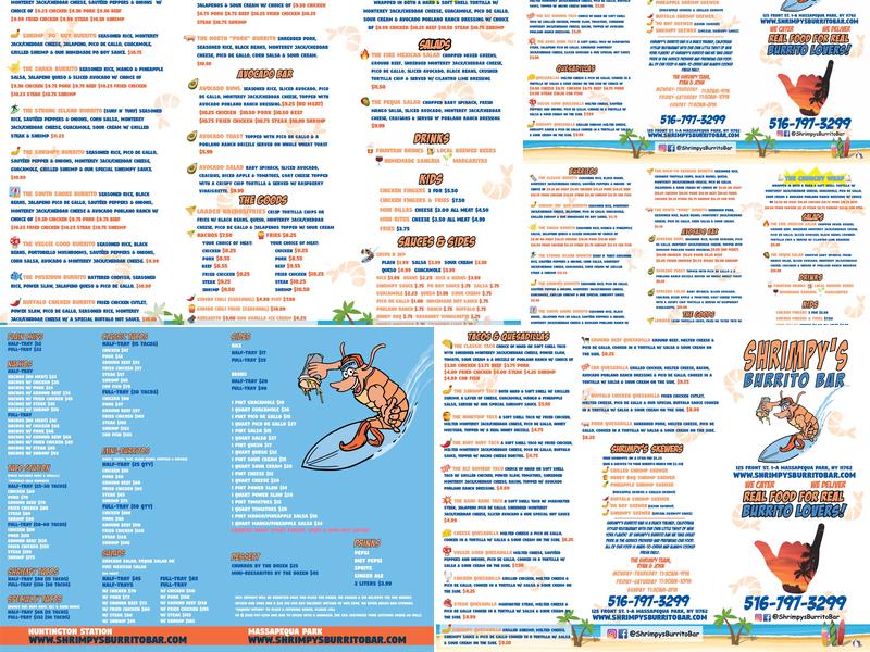 Shrimpy’s Burrito Bar - East Islip Menu