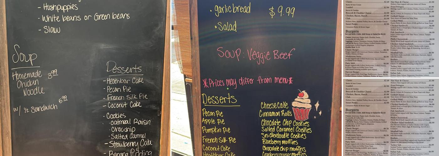 Harvest Kitchen Menu