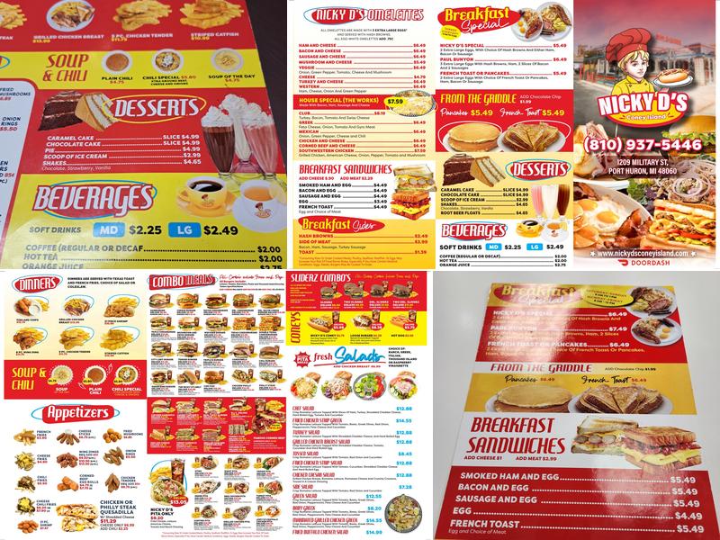 Nicky D's Burgerz Menu