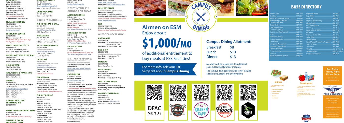 Riptide Dining Facility Menu