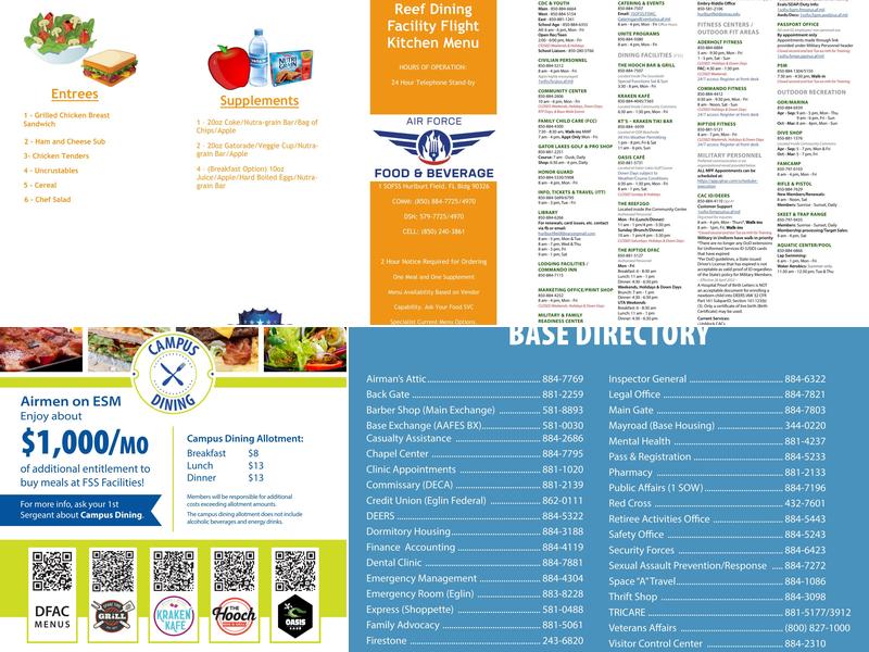 Riptide Dining Facility Menu