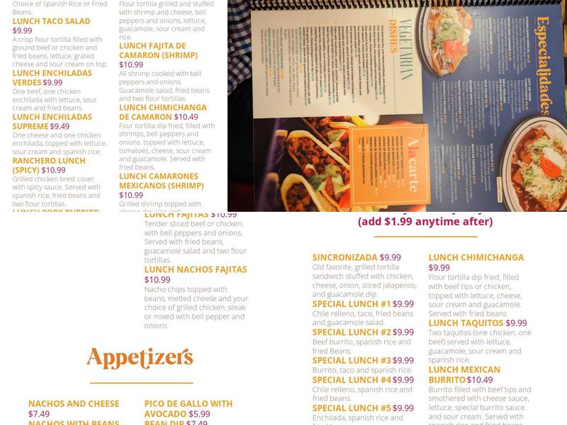 Rey Azteca Street Road - Warminster Menu