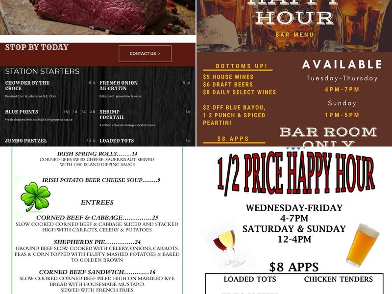 The Station Grille Menu