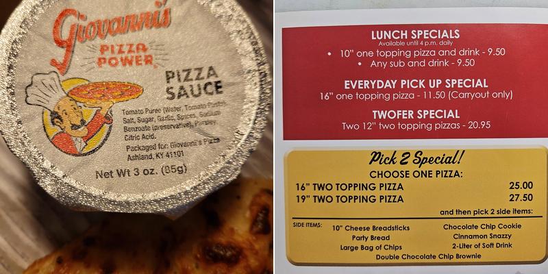 Giovanni's Pizza of Point Pleasant Menu