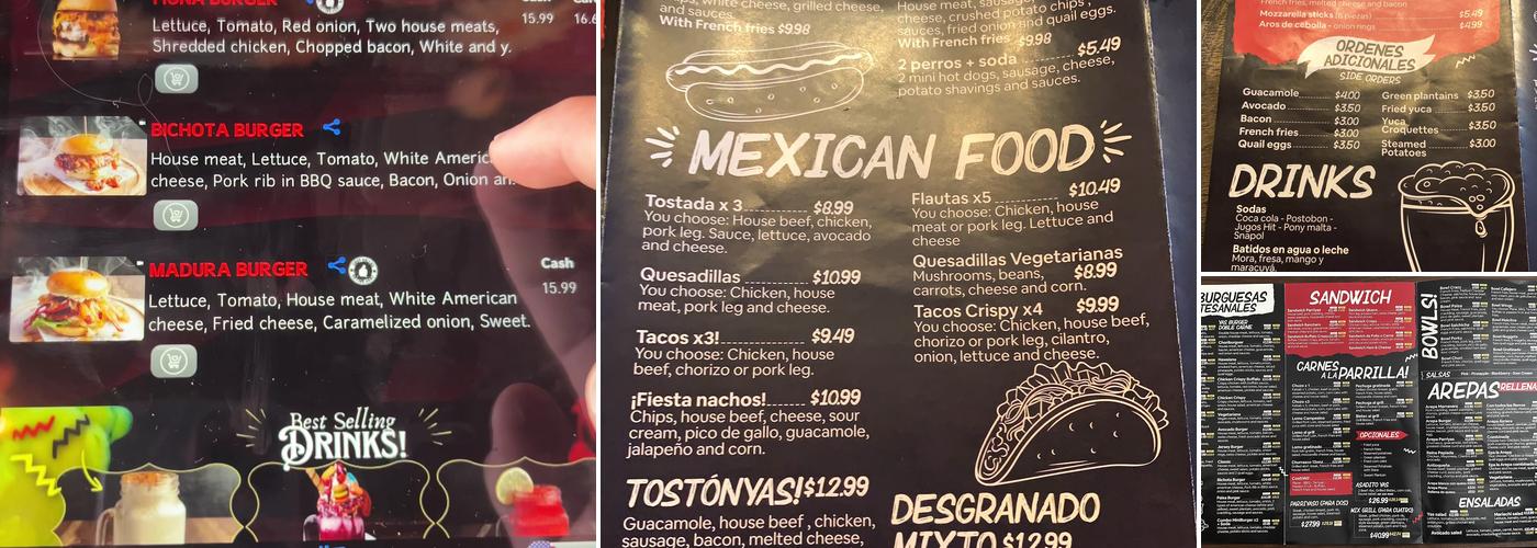 Parriyas Menu
