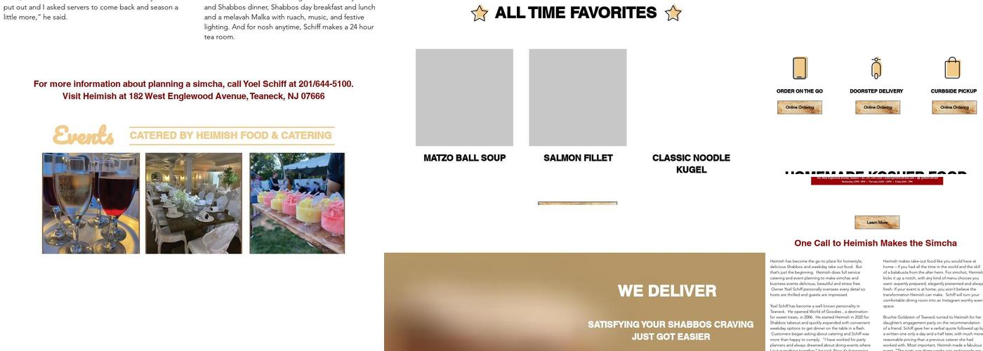 Heimish Food & Catering Menu