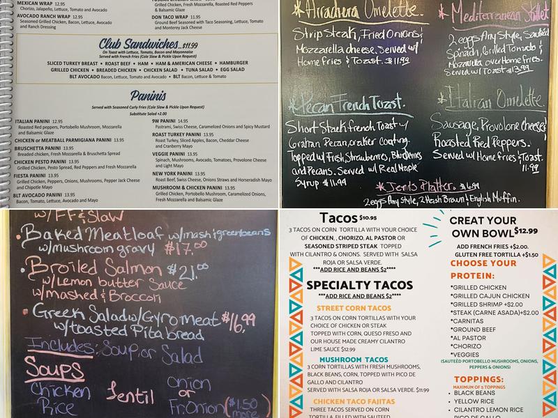 9W Diner Menu