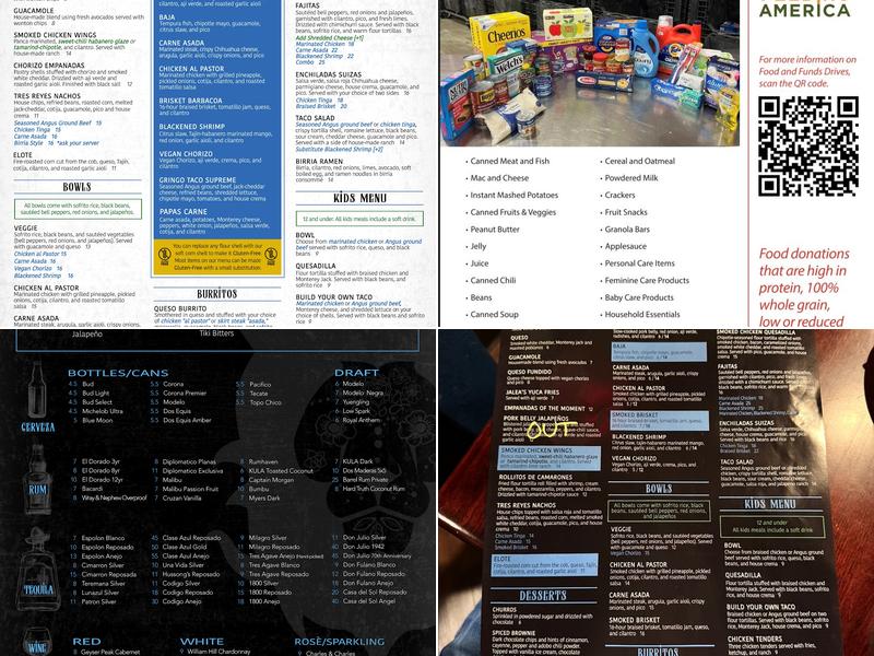 Casa de Tres Reyes Menu