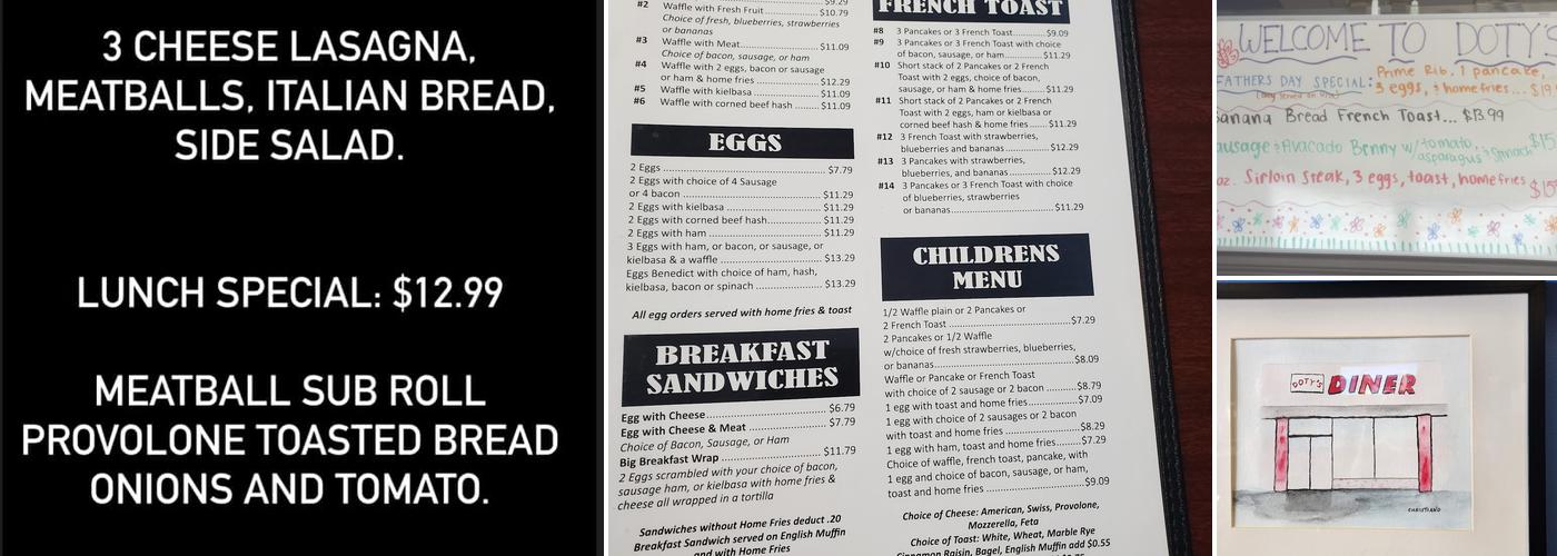 Doty’s Diner Menu