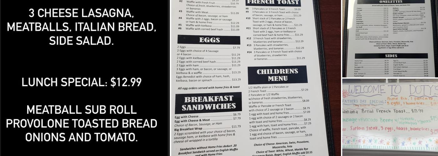 Doty’s Diner Menu