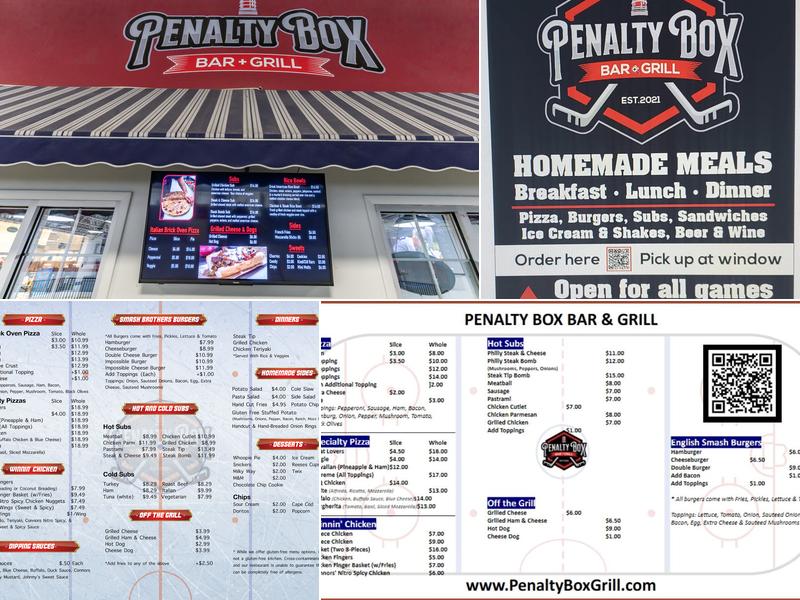 Penalty Box Bar and Grill Menu