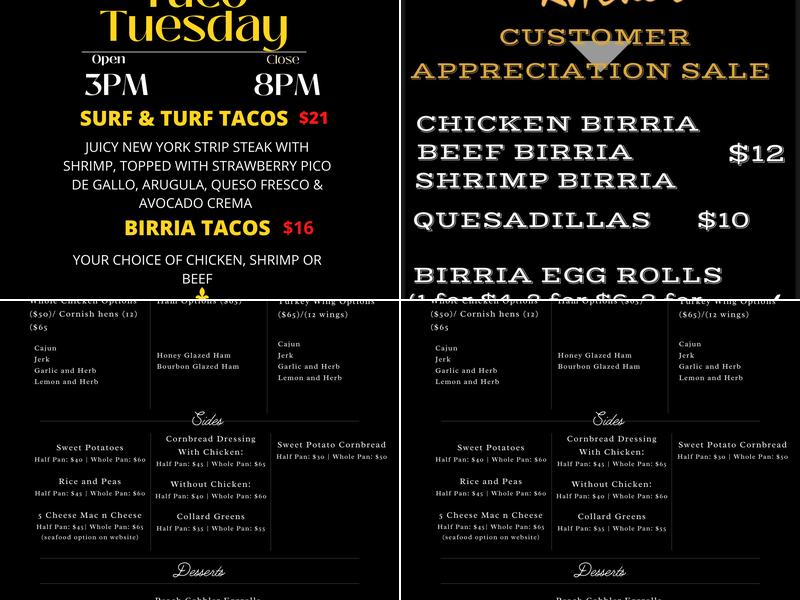 Jefe's Kitchen Menu