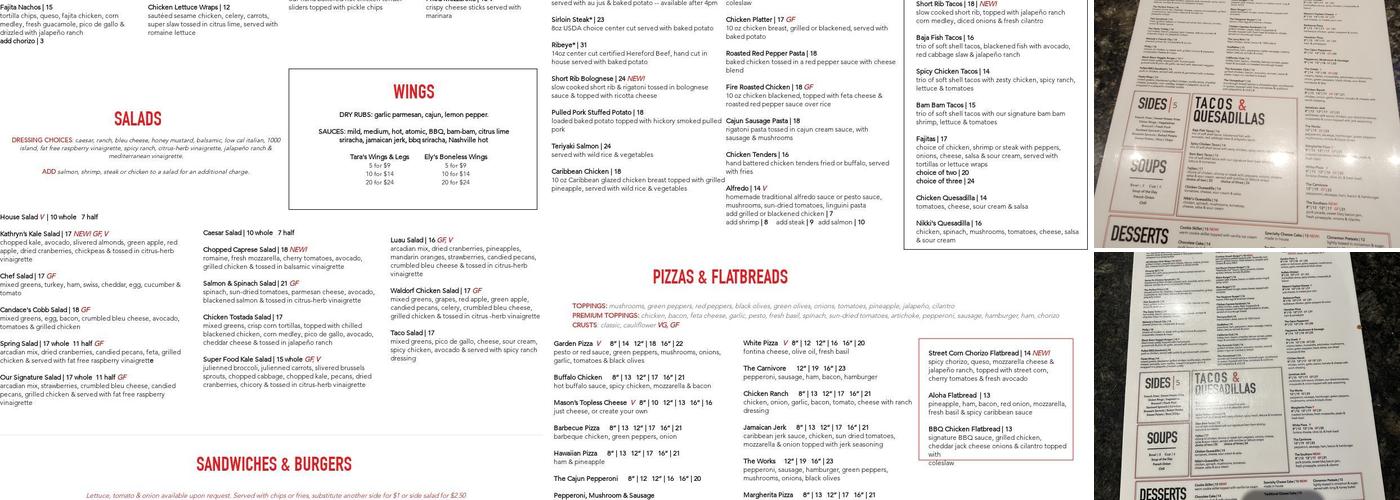 Jonathan's Grille Menu