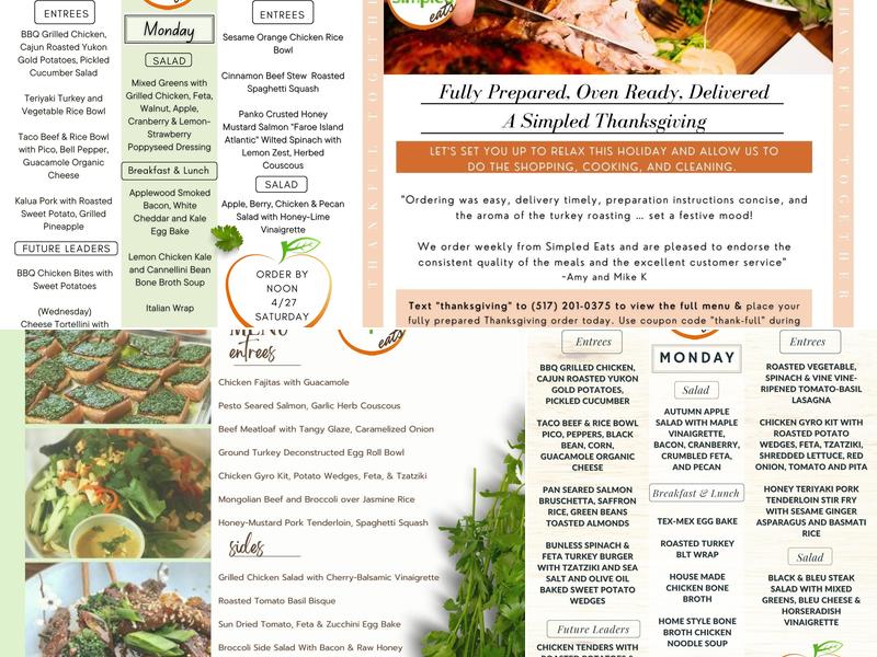 Simpled Eats LLC Menu