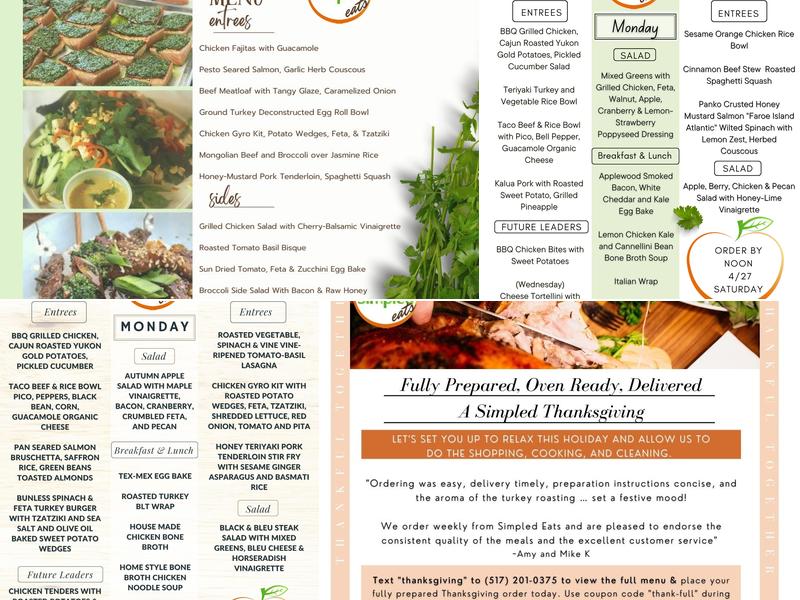 Simpled Eats LLC Menu
