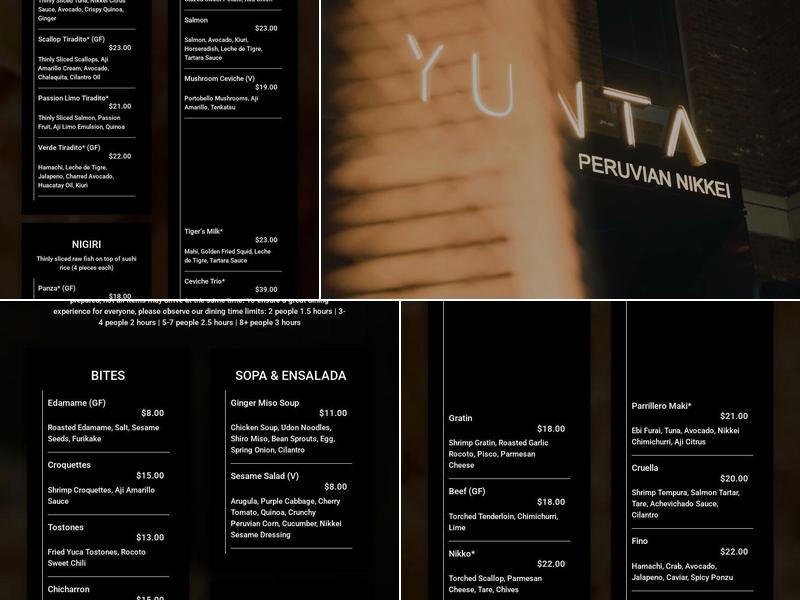Yunta Menu