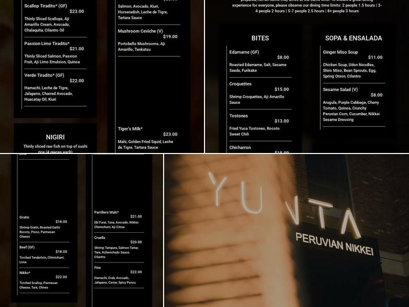 Yunta Menu
