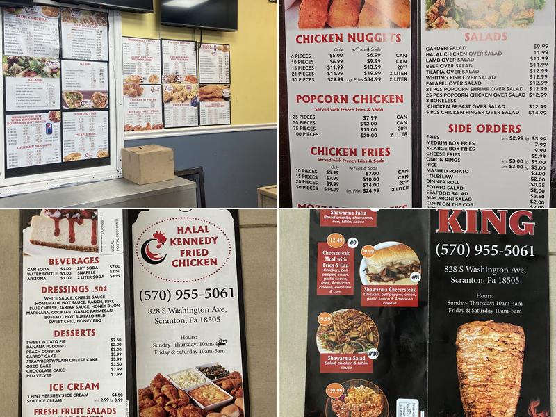 HALAL Kennedy Fried Chicken and Gyros King Menu