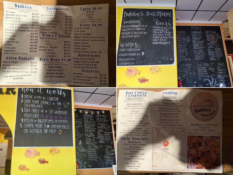 Bubba’s Shrimp Shack Menu