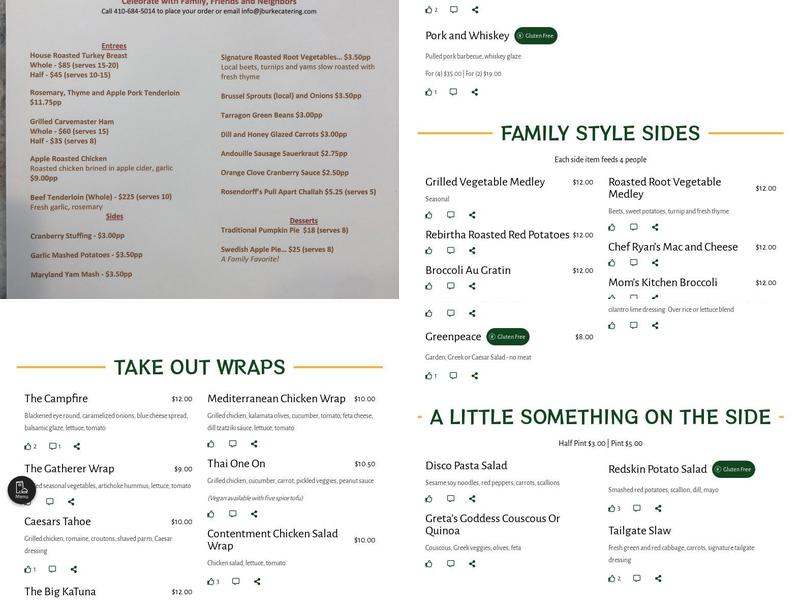 J. Burke Catering - The Take Out Menu