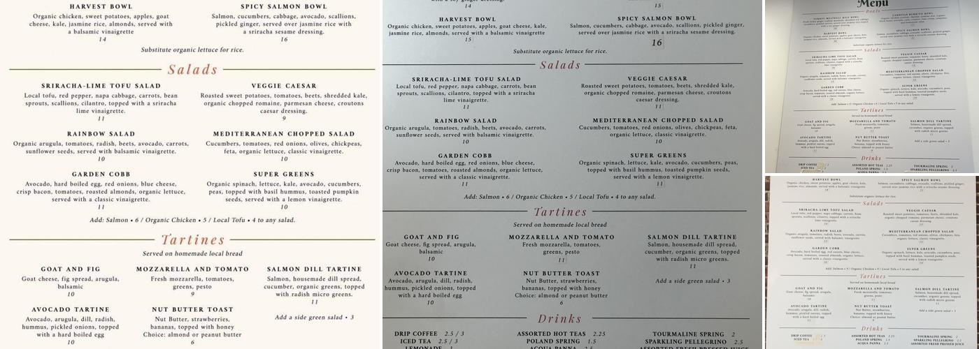 Mixed Greens Menu