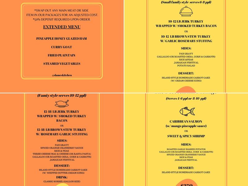Dames Kitchen Menu